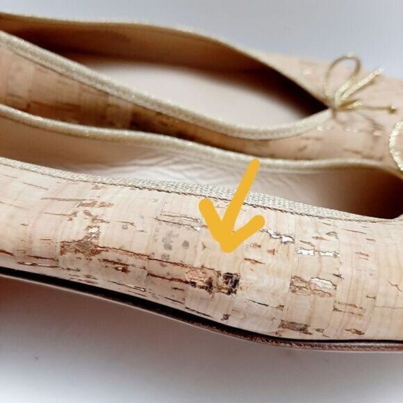 J. CREW | Italy Kiki Cork Leather Lined Round Toe Ballet Flats Shoe Natural 7.5 - Picture 6 of 16